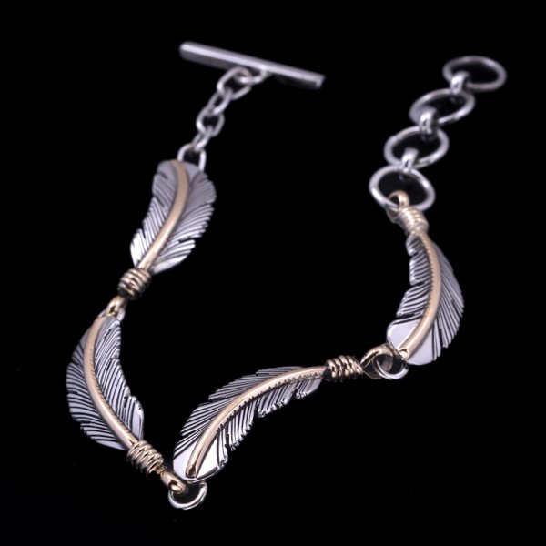 画像1: ナバホ族 Harvey Mace 12KGF ハンドメイド ブレスレット (1)