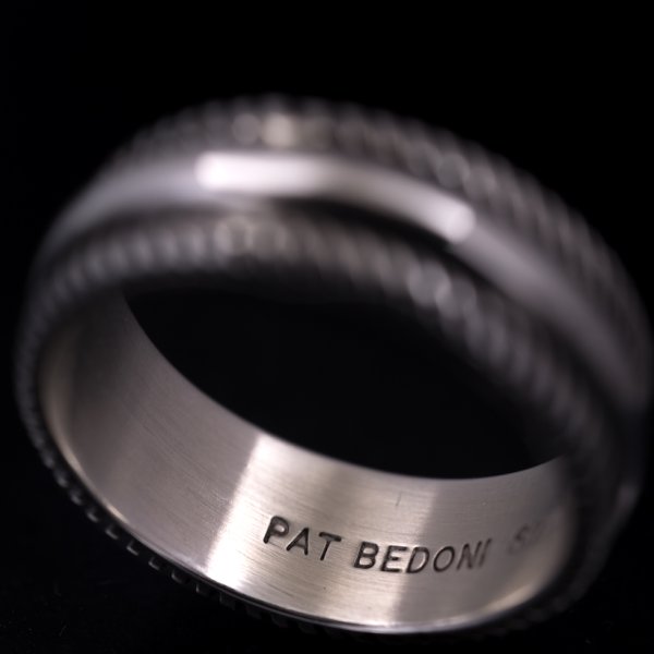 画像5: ナバホ族 Pat Bedonie 1/4" SS チゼル リング (5)